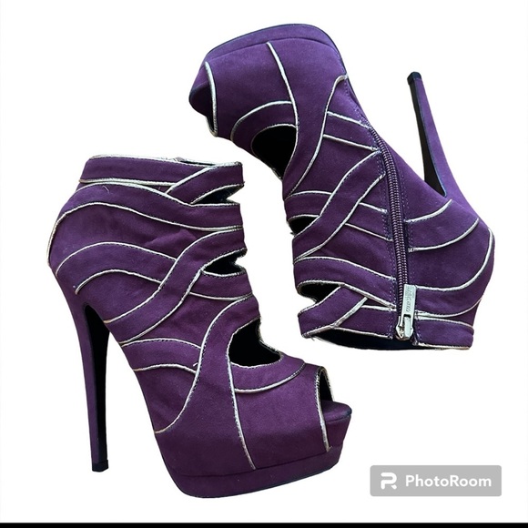 Colin Stuart Sexy Stilettos Wine and Gold Size 7 - Picture 1 of 8